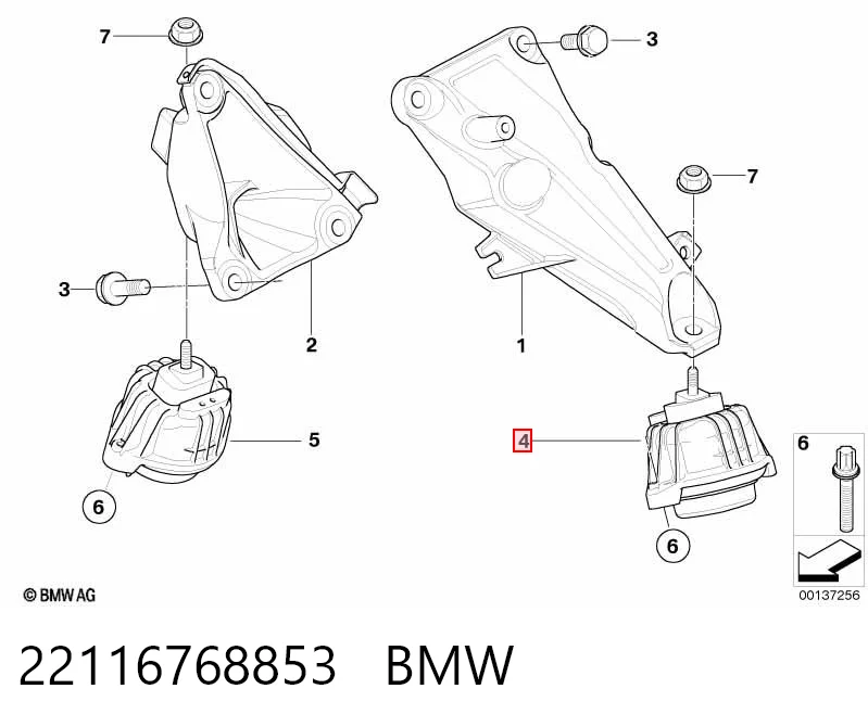 22116768853 BMW Poduszka (podpora) silnika lewa