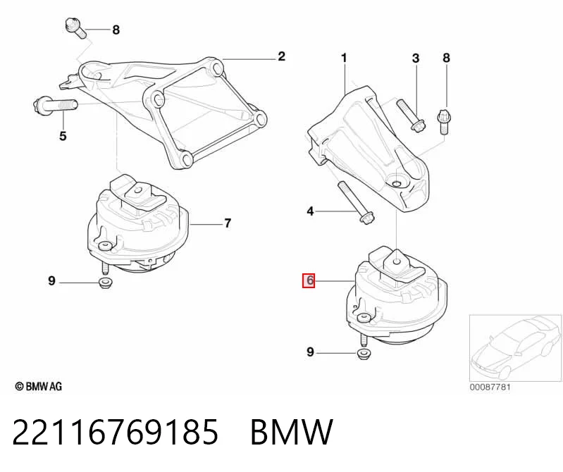 22116769185 BMW Poduszka (podpora) silnika lewa