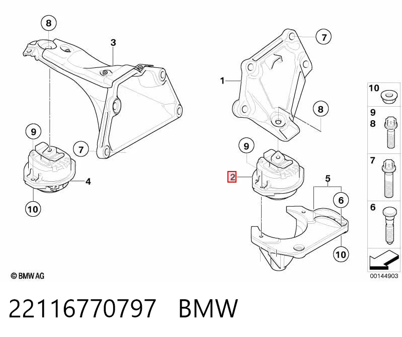 22116770797 BMW Poduszka (podpora) silnika lewa