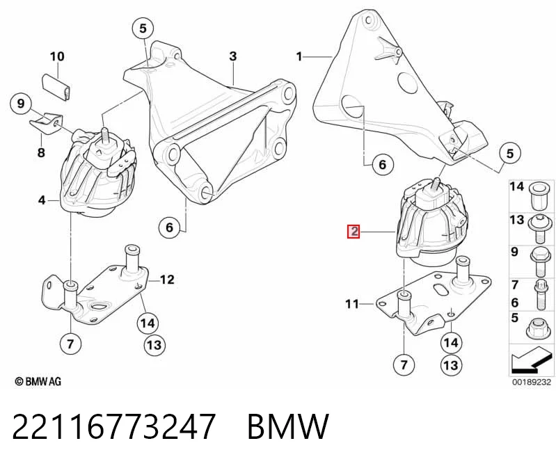 22116773247 BMW Poduszka (podpora) silnika lewa