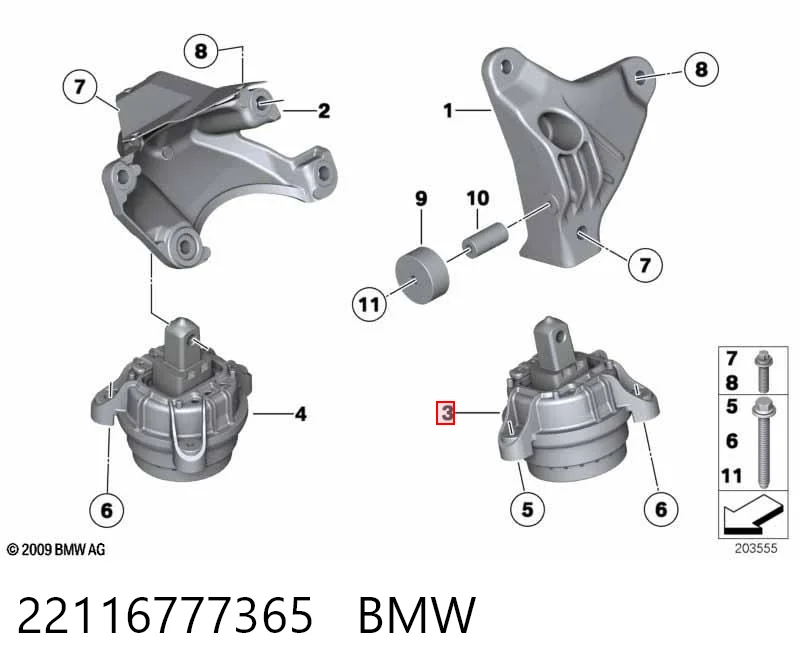 22116777365 BMW Poduszka (podpora) silnika lewa