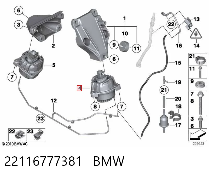 22116777381 BMW Poduszka (podpora) silnika lewa
