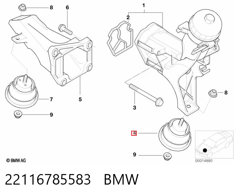 22116785583 BMW Poduszka (podpora) silnika lewa