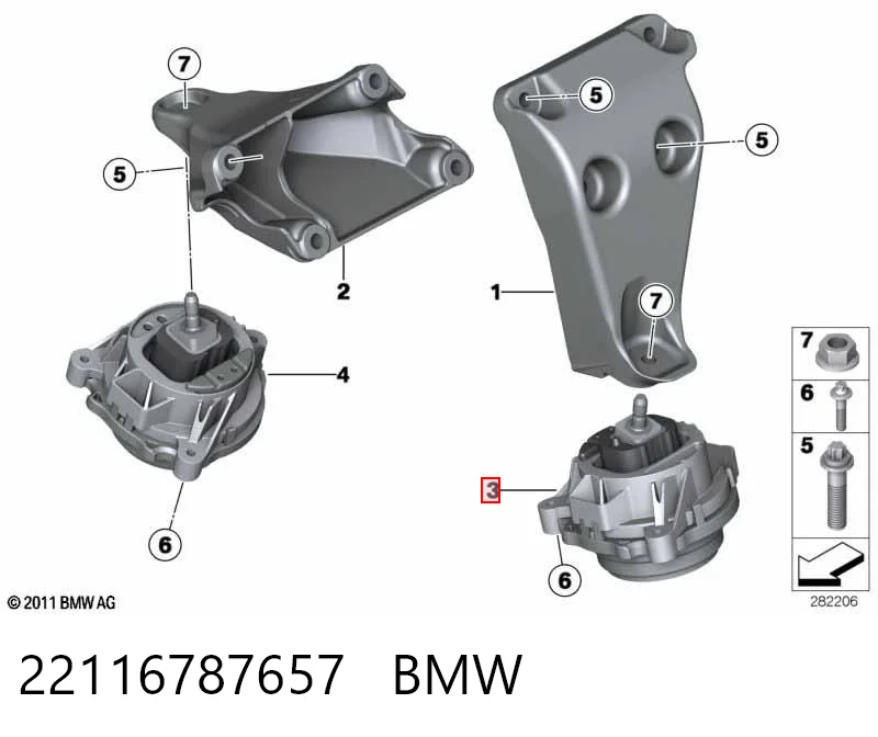 22116787657 BMW Poduszka (podpora) silnika lewa