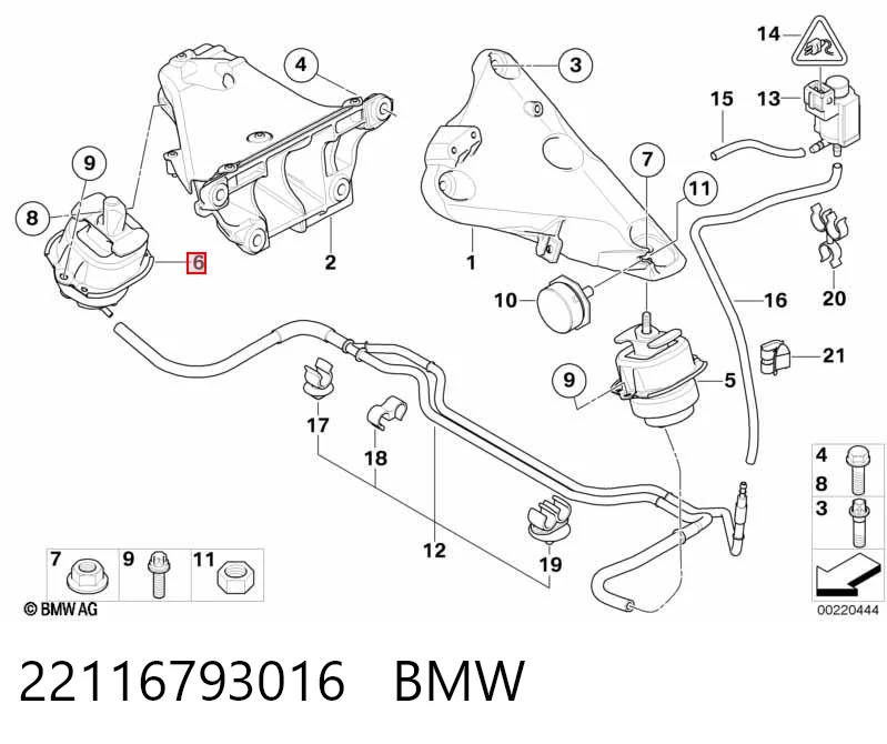 22116793016 BMW Poduszka (podpora) silnika prawa