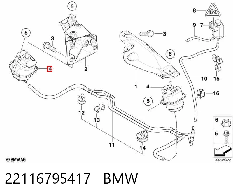 22116795417 BMW Poduszka (podpora) silnika lewa/prawa