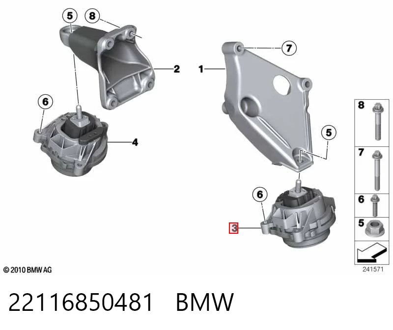 22116850481 BMW Poduszka (podpora) silnika lewa