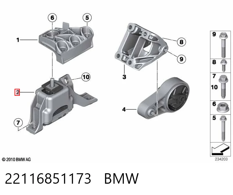 22116851173 BMW Poduszka (podpora) silnika prawa