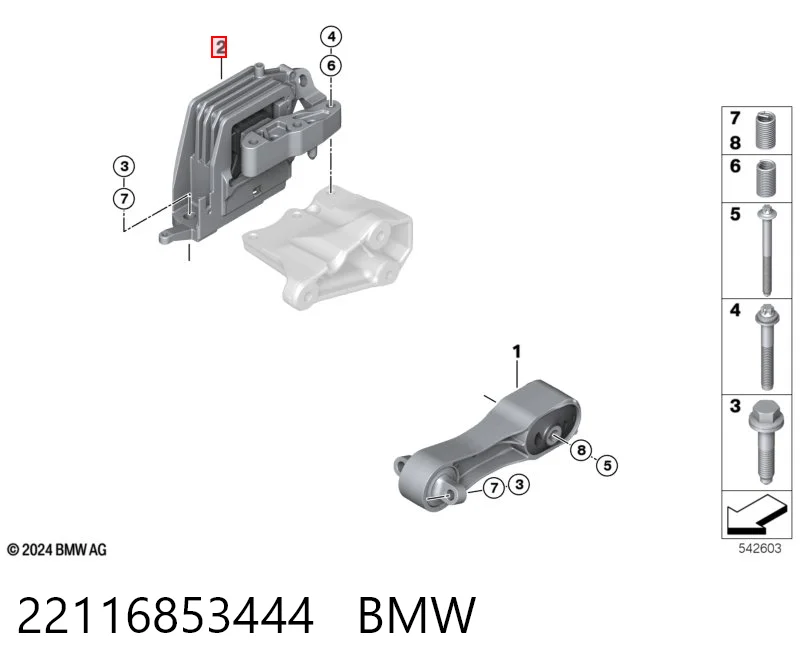 22116853444 BMW Poduszka (podpora) silnika prawa