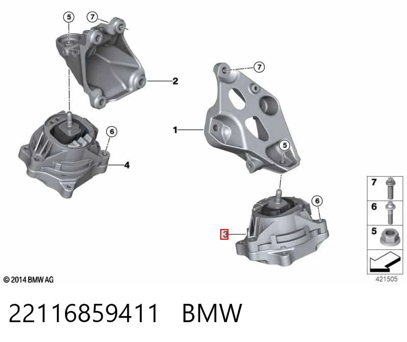 22116859411 BMW Poduszka (podpora) silnika lewa