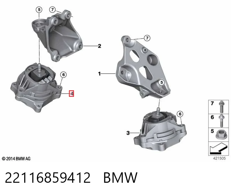 22116859412 BMW Poduszka (podpora) silnika prawa