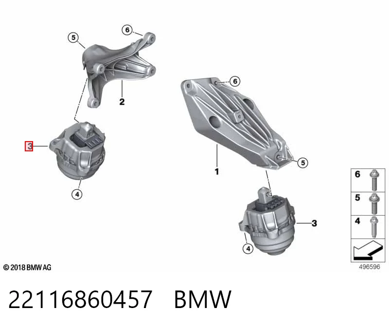 22116860457 BMW Poduszka (podpora) silnika lewa