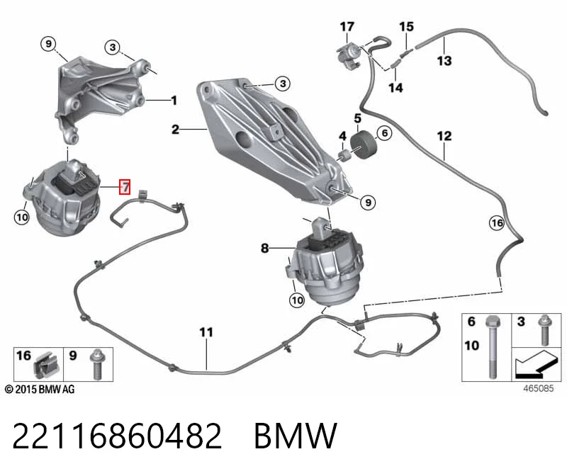 22116860482 BMW Poduszka (podpora) silnika prawa