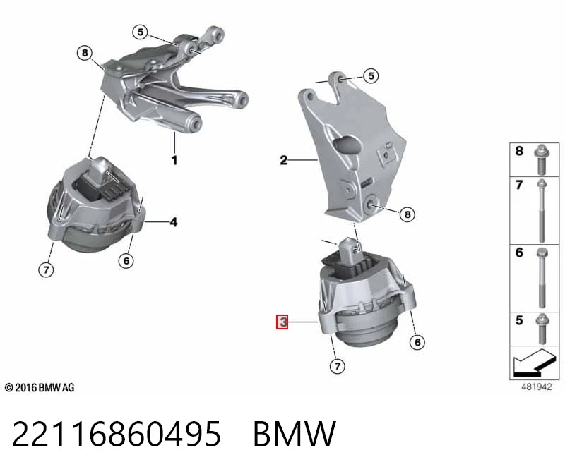 22116860495 BMW Poduszka (podpora) silnika lewa