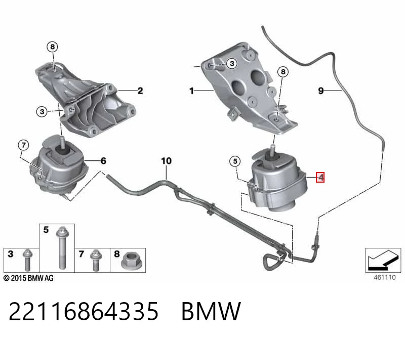 22116864335 BMW Poduszka (podpora) silnika lewa