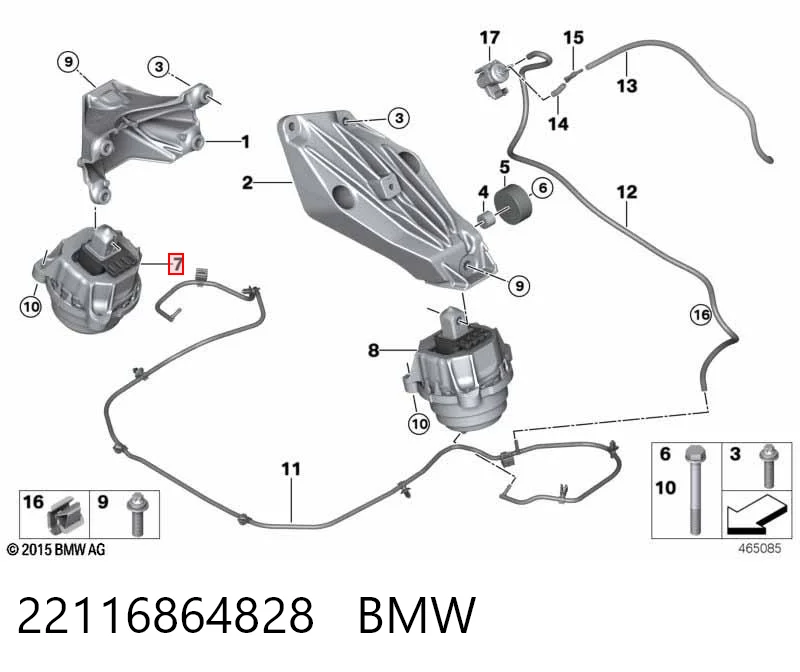 22116864828 BMW Poduszka (podpora) silnika prawa