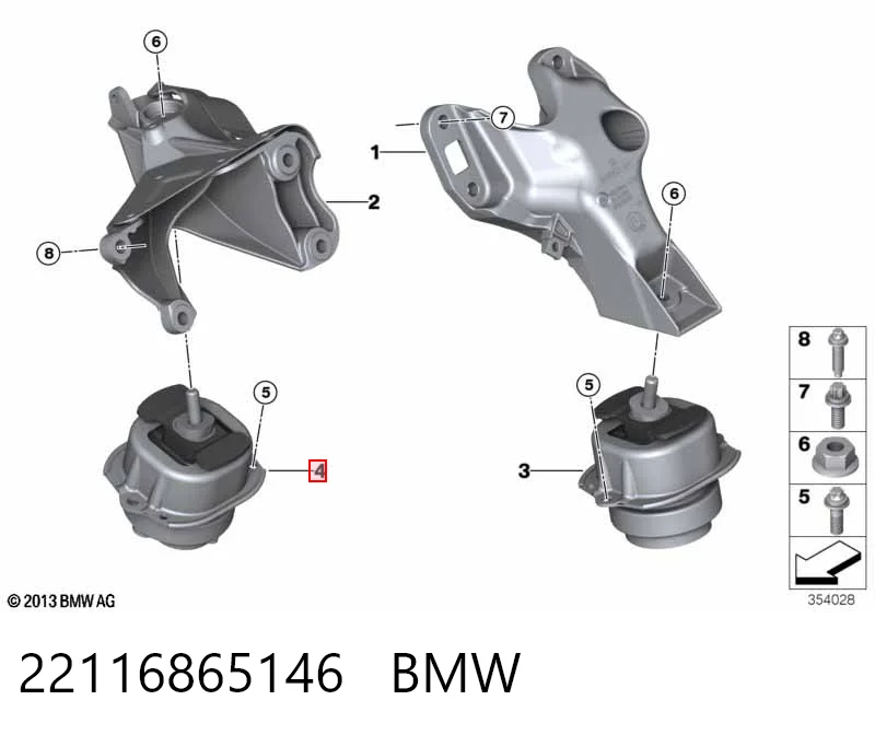 22116865146 BMW Poduszka (podpora) silnika prawa