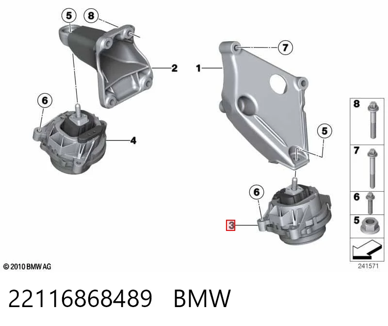 22116868489 BMW Poduszka (podpora) silnika lewa