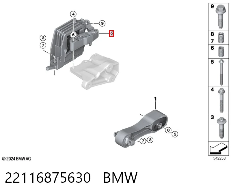 22116875630 BMW Poduszka (podpora) silnika prawa