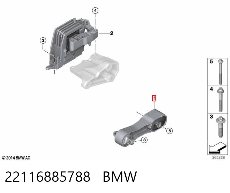 22116885788 BMW Poduszka (podpora) silnika lewa tylna