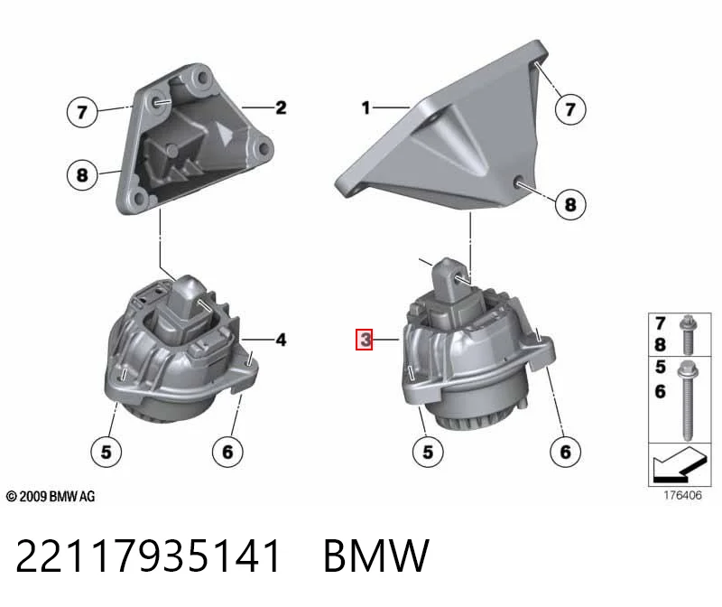 22117935141 BMW Poduszka (podpora) silnika lewa