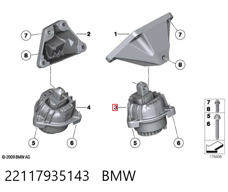 22117935143 BMW Poduszka (podpora) silnika lewa