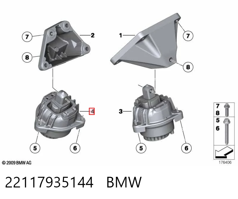 22117935144 BMW Poduszka (podpora) silnika prawa