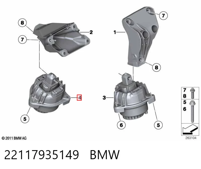 22117935149 BMW Poduszka (podpora) silnika lewa/prawa