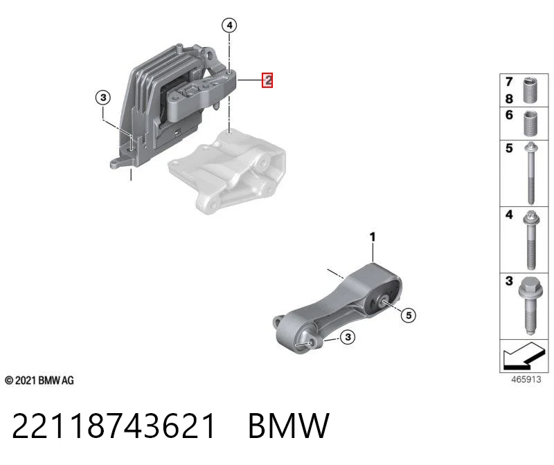 22118743621 BMW Poduszka (podpora) silnika prawa
