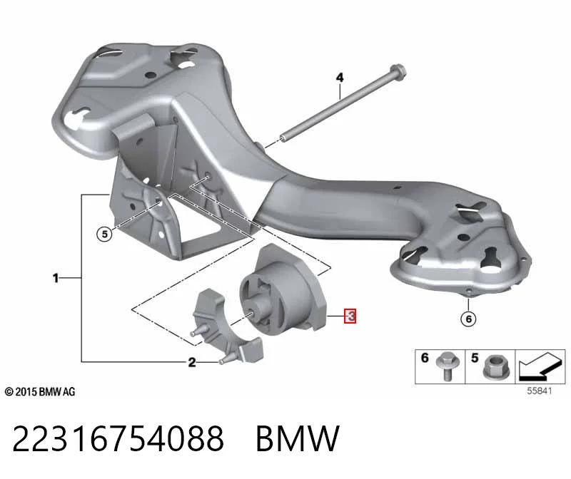 22316754088 BMW Poduszka (podpora skrzyni biegów)