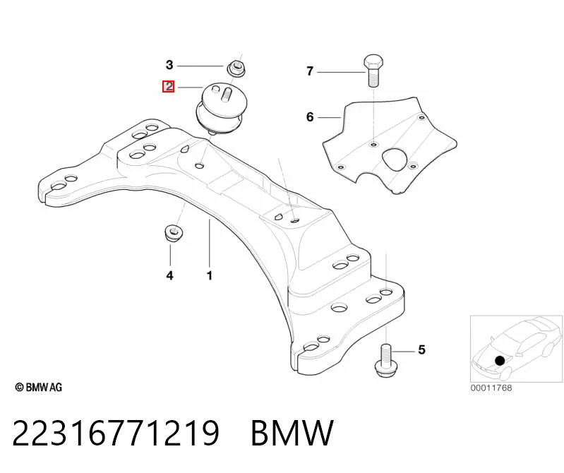 22316771219 BMW Poduszka (podpora skrzyni biegów)