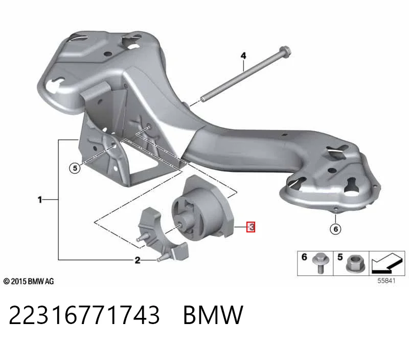 22316771743 BMW Poduszka (podpora skrzyni biegów)