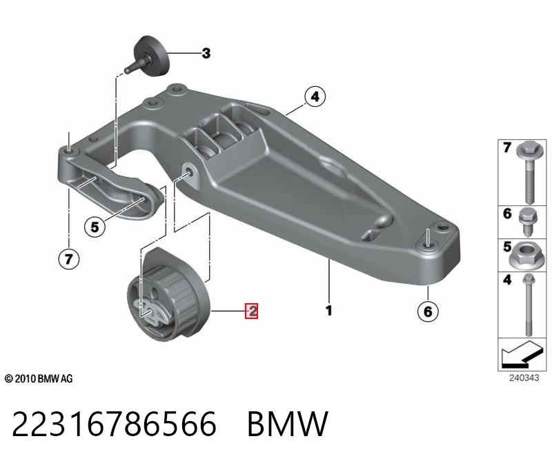 22316786566 BMW Poduszka (podpora skrzyni biegów)