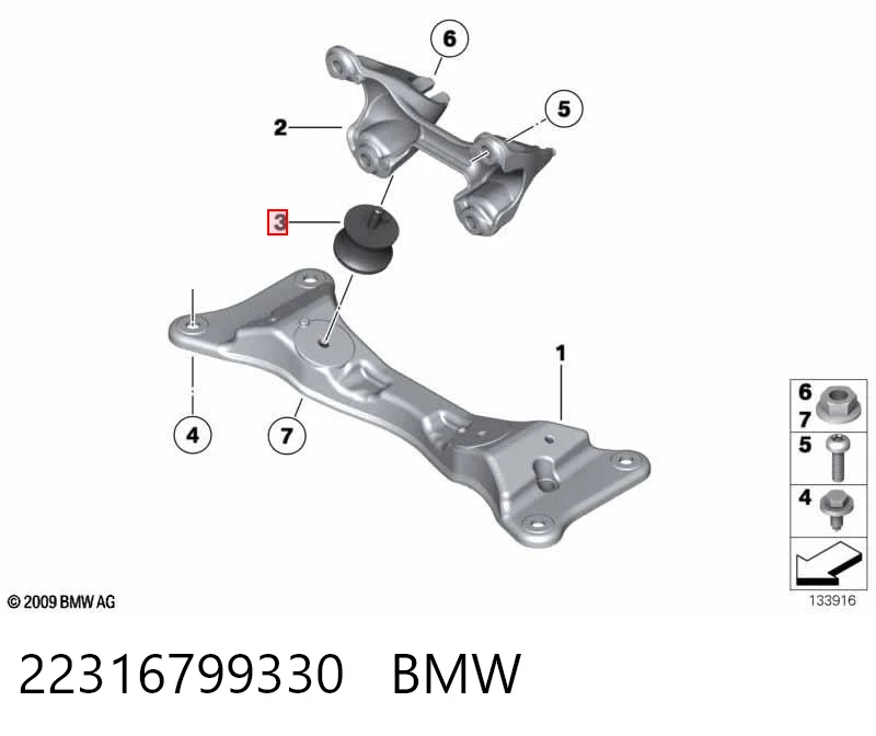 22316799330 BMW Poduszka (podpora skrzyni biegów)