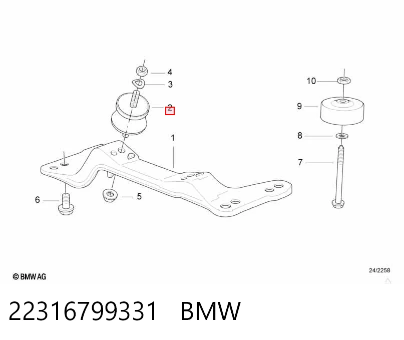 22316799331 BMW Poduszka (podpora skrzyni biegów)