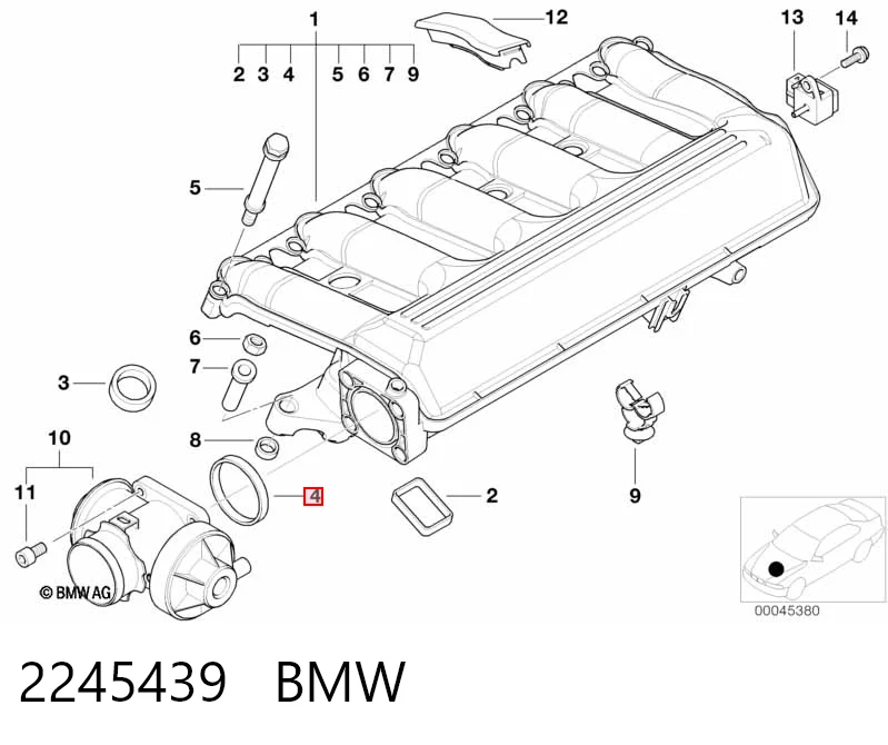 2245439 BMW Uszczelka zaworu recyrkulacji EGR