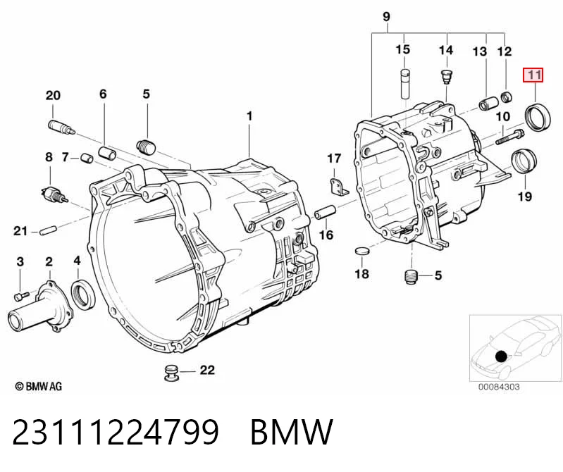 23111224799 BMW Uszczelniacz automatycznej/mechanicznej skrzyni biegów (wału głównego)