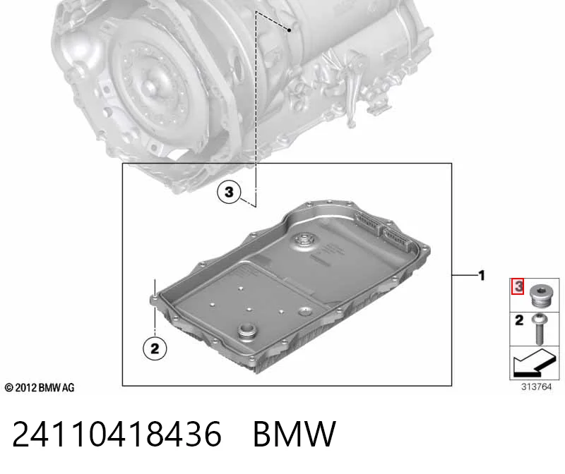 24110418436 BMW Korek miski automatycznej skrzyni biegów