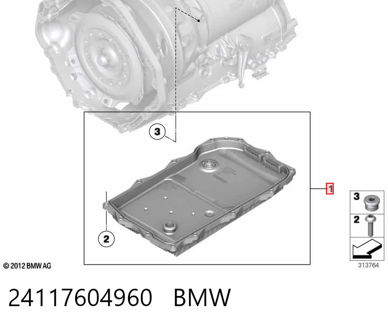 24117604960 BMW Miska automatycznej skrzyni biegów