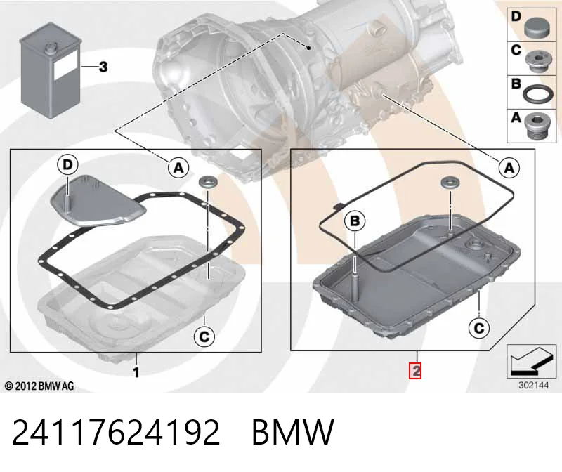 24117624192 BMW Miska automatycznej skrzyni biegów