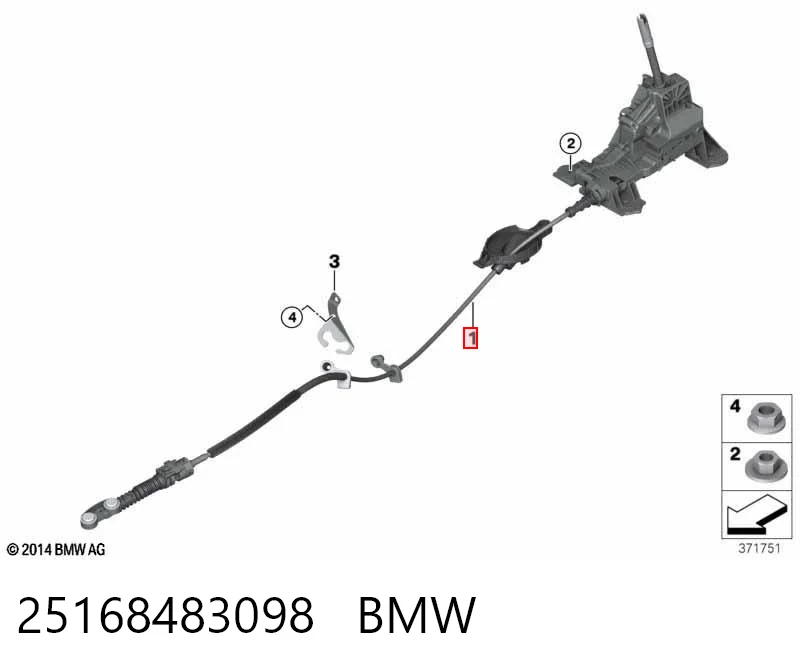 25168483098 BMW Mechanizm zmiany biegów (cięgno)