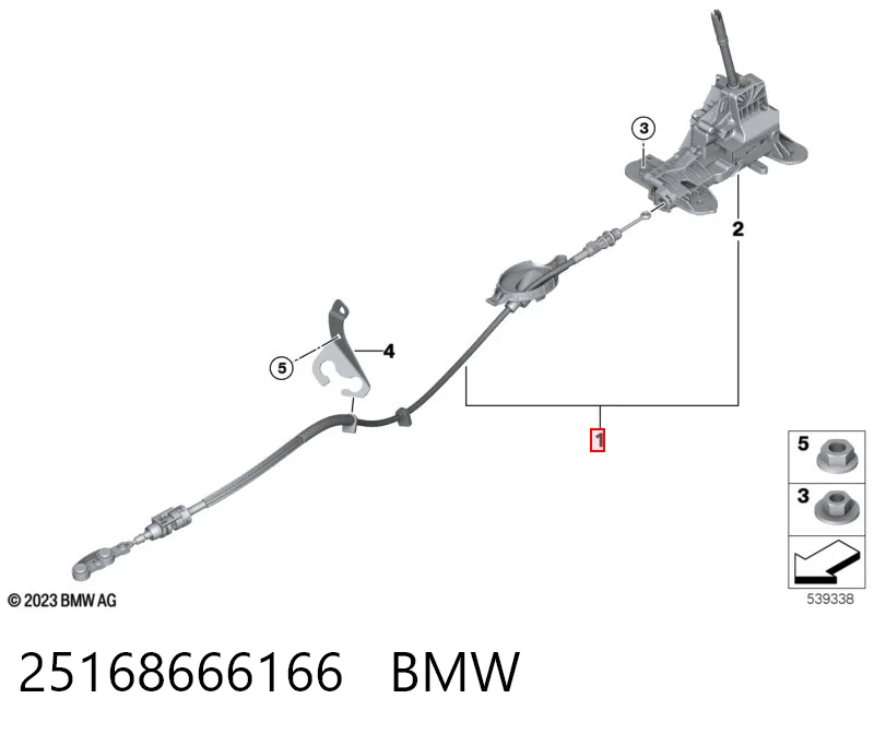 25168666166 BMW Mechanizm zmiany biegów (cięgno)