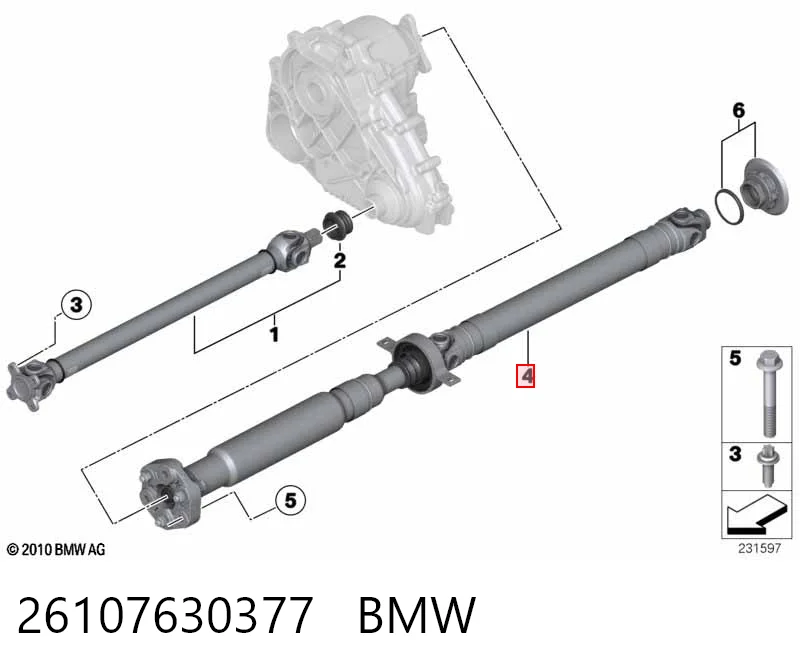 Wał Cardana tylny, kompletny BMW X3 