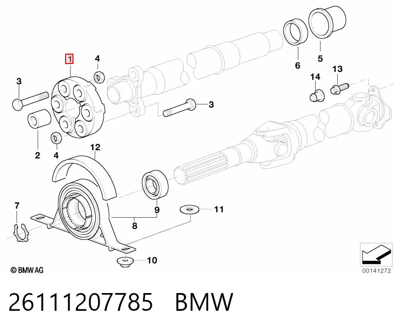 26111207785 BMW Przegub elastyczny wału przedni/tylny