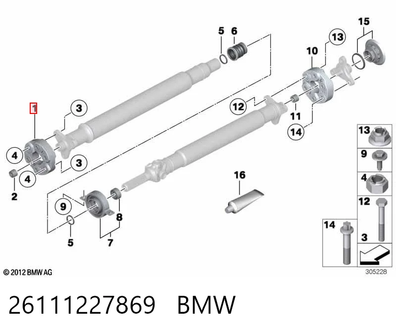 26111227869 BMW Przegub elastyczny wału przedni