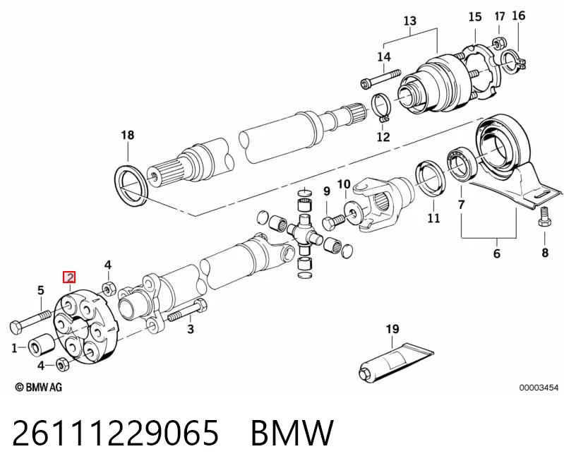 26111229065 BMW Przegub elastyczny wału przedni