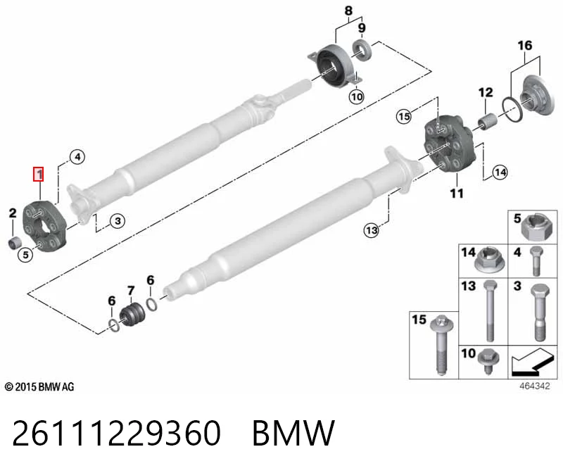 26111229360 BMW Przegub elastyczny wału przedni