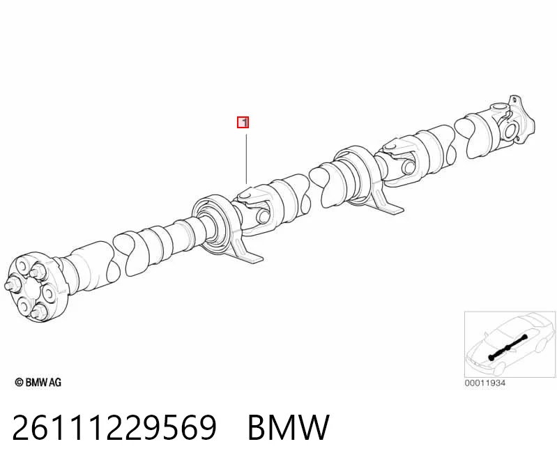 26111229569 BMW Wał Cardana tylny, kompletny