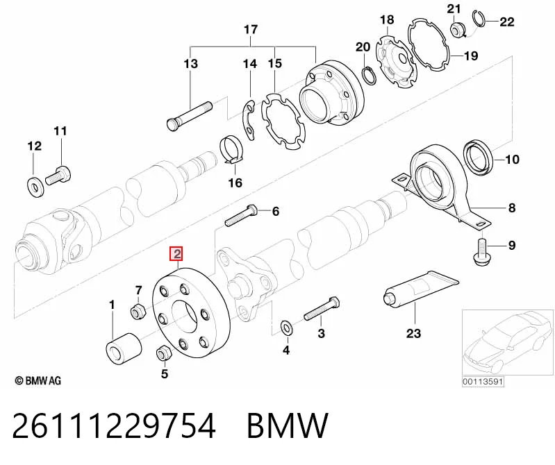 26111229754 BMW Przegub elastyczny wału przedni