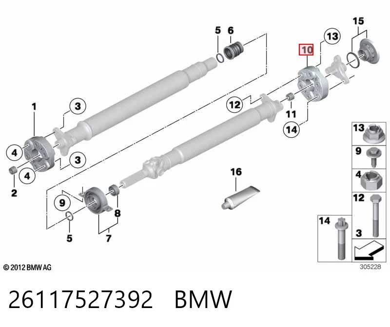 26117527392 BMW Przegub elastyczny wału tylny